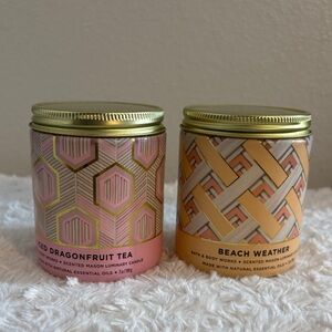 Bath & Body Works Single Wick Candles Iced Dragonfruit Tea & Beach Weather